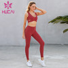 Red tank top cross bra narrow elastic fitness pants suit activewear suppliers china