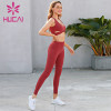 Red tank top cross bra narrow elastic fitness pants suit activewear suppliers china