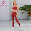 Red tank top cross bra narrow elastic fitness pants suit activewear suppliers china