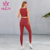 Red tank top cross bra narrow elastic fitness pants suit activewear suppliers china