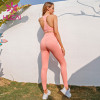 Pink Yoga suit bra pants two piece suit activewear sets wholesale