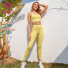 Yellow suspender underwear high waist and hip lifting fitness suit activewear wholesale apparel