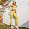 Yellow suspender underwear high waist and hip lifting fitness suit activewear wholesale apparel