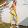 Yellow suspender underwear high waist and hip lifting fitness suit activewear wholesale apparel