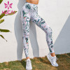 White yoga pants wholesale Printed hip lifting tight stretch fitness pants for women