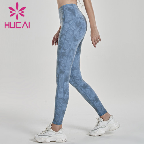 Tie dye yoga pants wholesale Stretch tight peach hip pressure ventilation