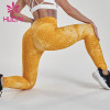 customized fold over yoga pants yellow high waisted legging