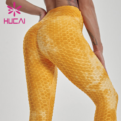 customized fold over yoga pants yellow high waisted legging