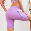 Neon color biker shorts for plus size wholesale high waist and hip