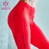 wholesale high waisted workout leggings mesh high waist red Yoga Pants