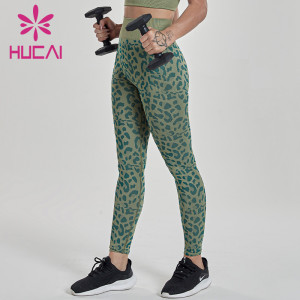 wholesale leopard pattern printed yoga leggings