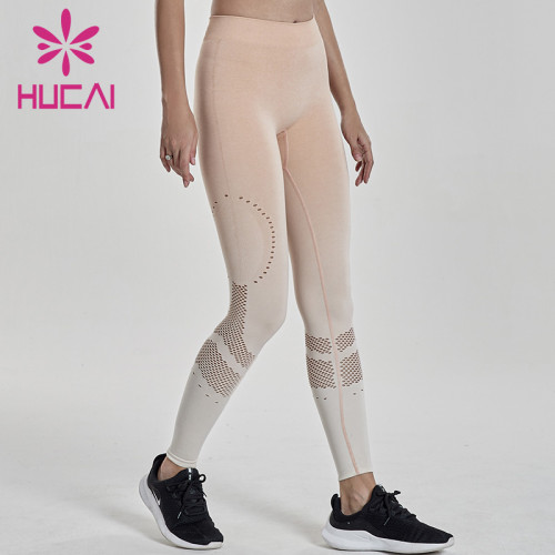 wholesale mesh yoga leggings high waist and hips show thin