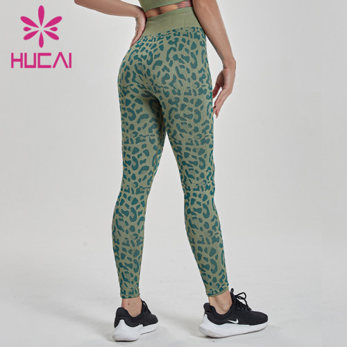 wholesale leopard print yoga leggings high waist breech pants