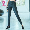 Wholesale printed blue yoga leggings high quality hip-lifting athletic pants