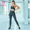 Wholesale printed blue yoga leggings high quality hip-lifting athletic pants