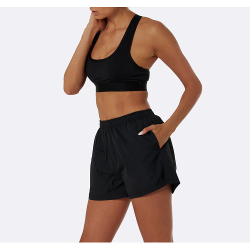 womens sweat shorts wholesale elastic waist black jogger pants