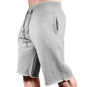 men fleece jogger shorts black wholesale
