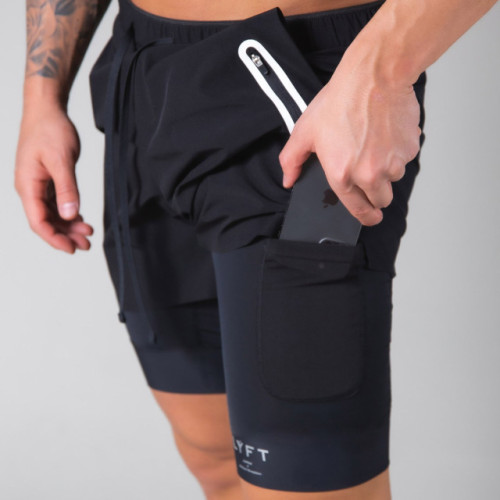 wholesale mens drawstring running shorts black