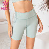 wholesale ruffle  womens yoga shorts comfort color can custom print