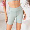 wholesale ruffle womens yoga shorts comfort color can custom print