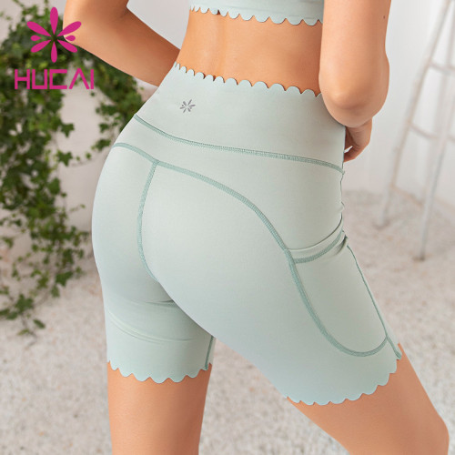 OEM ruffle  womens yoga shorts  leggings comfort color can custom print