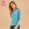 Wholesale gym crew neck blue Long sleeve t shirts