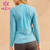 Wholesale gym crew neck blue Long sleeve t shirts