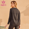 Loose workout Long sleeve black t shirts wholesale
