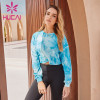 Wholesale Sports Gradient Sleeve T-shirt And Gym Leggings Suit
