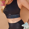 Wholesale Sportswear Apparel Black Waistband Sports Bra With Cross Back And Black Tights