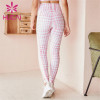 High Waist Plaid Fitness Pants Wholesale Customization