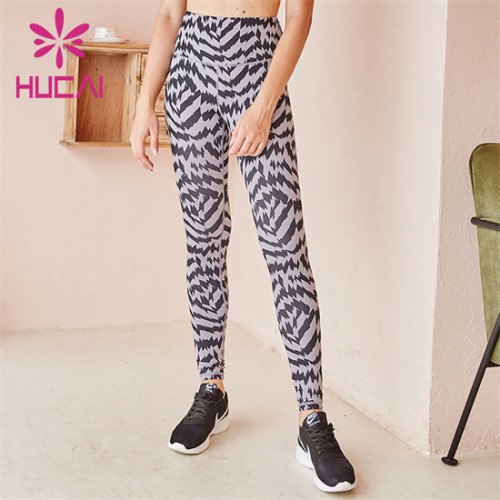 Customized Wholesale Zebra Print High Waist Fitness Pants