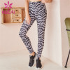 Customized Wholesale Zebra Print High Waist Fitness Pants