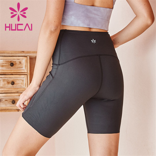 High Waist Solid Color Cycling Shorts Custom Wholesale