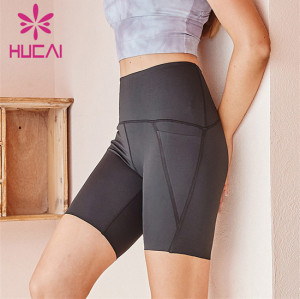 High Waist Solid Color Cycling Shorts Custom