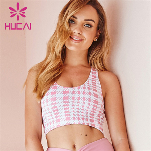 Plaid Printed Sports Bra Custom Wholesaler
