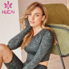 Wholesale Custom Long Sleeve Printed Yoga Top