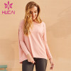 Pink Long Sleeve Loose Sports T-Shirt Customization