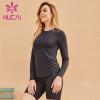 Black Tight-Fitting Long-Sleeved Sweatshirt Wholesale