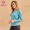 Custom Blue Tight-Fitting Long-Sleeved Sweatshirt