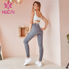Custom Solid Color Sports Bra And Printed Leggings Set
