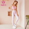 Pure Color Sports Bra And Printed Leggings Wholesale