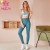 Wholesale Printed Sports Bra And Solid Color Leggings Set
