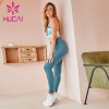 Wholesale Printed Sports Bra And Solid Color Leggings Set