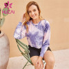 Long Sleeve Printed Top And Cycling Shorts Suit Wholesale