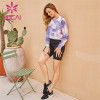 Long Sleeve Printed Top And Cycling Shorts Suit Wholesale