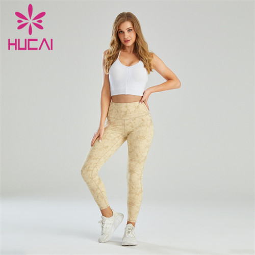 Sling Sports Bra And Digital Printing Leggings Suit Supplier