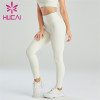 Wholesale White High-waist Hip-lifting Fitness Leggings