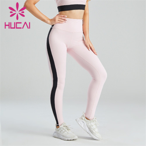 Pink And Black Color Matching Hip-lifting Slim Leggings Manufacturer