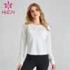 Women's Pure White Long Sleeve Sweatshirt Wholesale